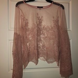 Lace sheer blouse
